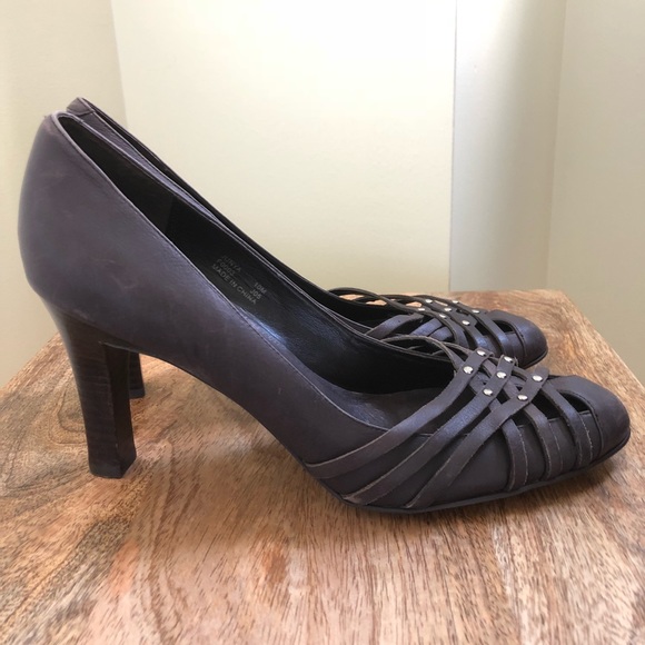 Calvin Klein Junya brown leather braided heels 10 - Picture 5 of 8